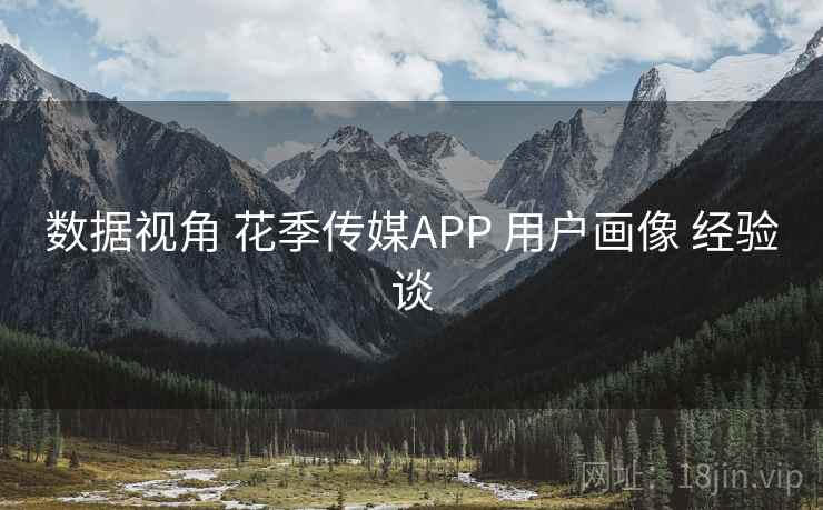 数据视角 花季传媒APP 用户画像 经验谈