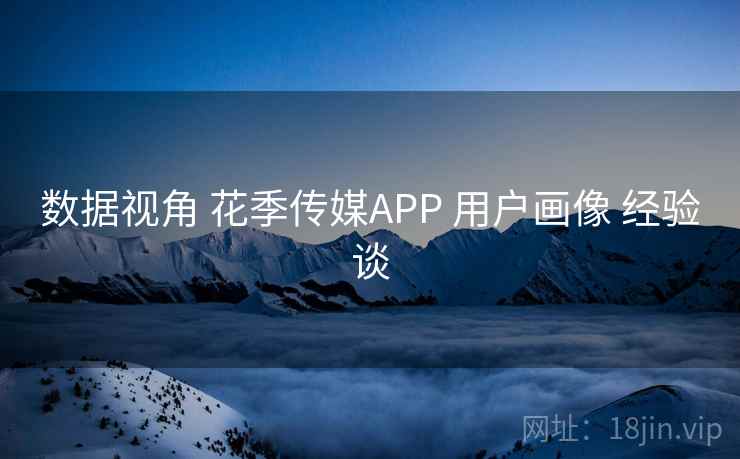 数据视角 花季传媒APP 用户画像 经验谈